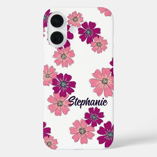 Coques Case-Mate iPhone Whimsy fleur sauvage - Flore à main rose (Verso)
