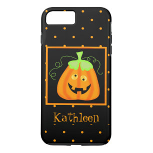 Etui iPhone Case-Mate Whimsy Halloween Citrouille Nom noir Personnalisé