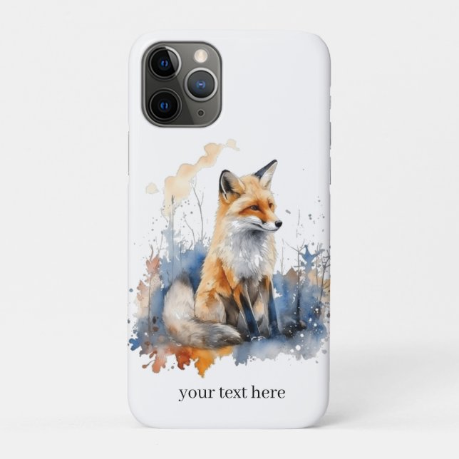 Coques Case-Mate iPhone Whispers of the Wild Fox in Watercolor, personnali (Dos)