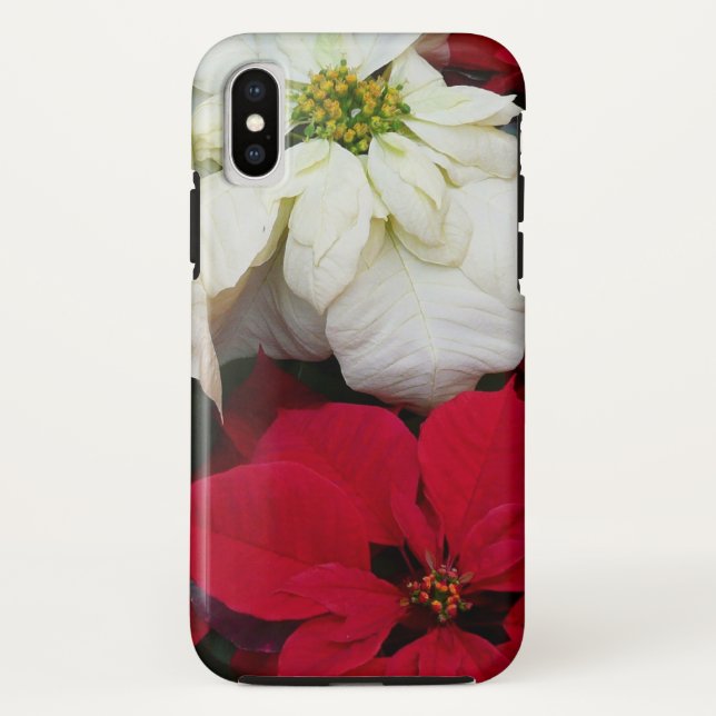 Coques Case-Mate iPhone White and Red Poinsettias (Dos)