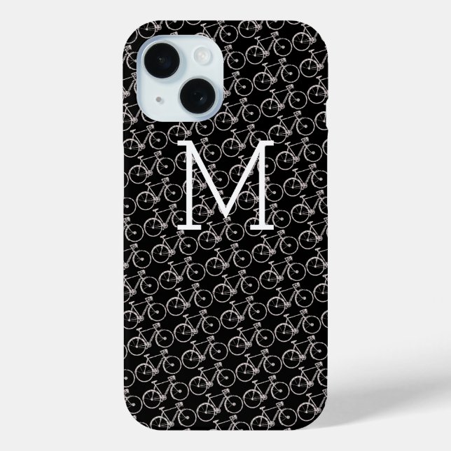 Coques Case-Mate iPhone white bicycles monogrammed (Verso)