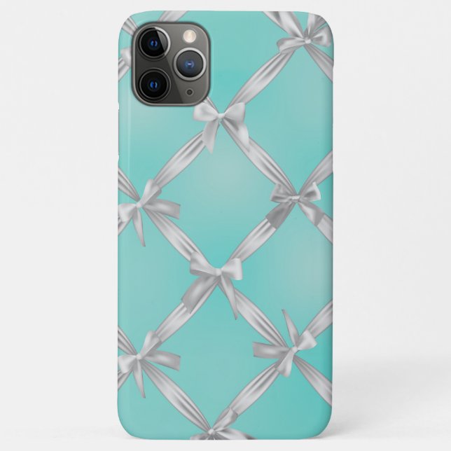 Coques Case-Mate iPhone White Bows Turquoise Robin's Egg Blue (Dos)