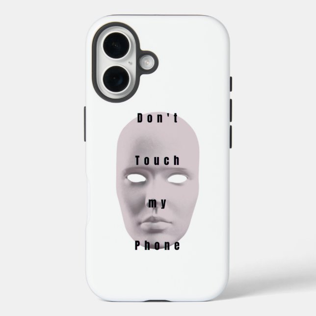 Coques Case-Mate iPhone "White Don't touch my phone design "| phone case (Verso)
