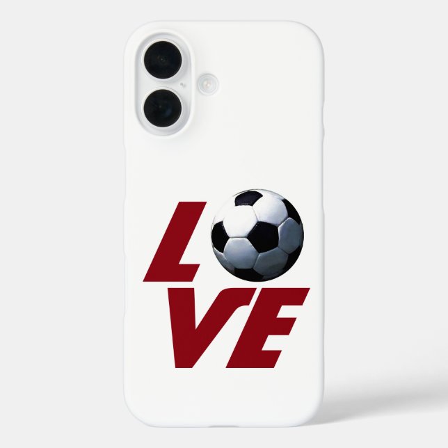 Coques Case-Mate iPhone White Love Soccer - Football d'Europe latine (Verso)