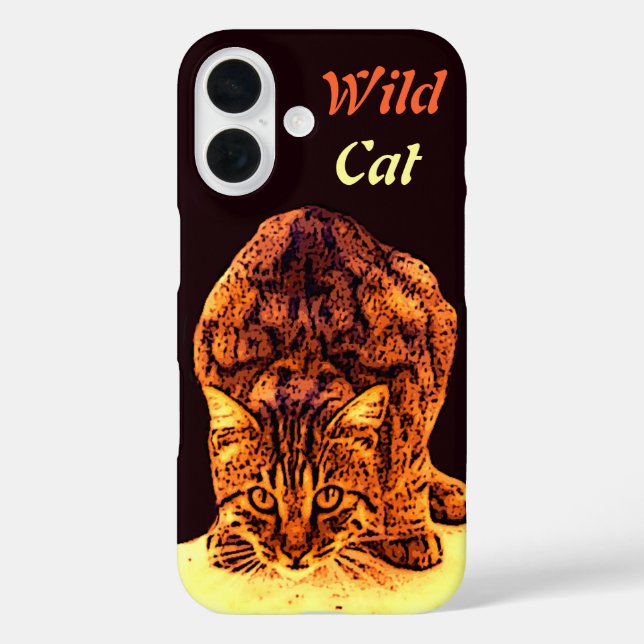 Coques Case-Mate iPhone WILD CAT KITTEN Jaune Brown (Verso)