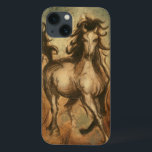 iPhone 13 Case Wild Horse and Warm Colors<br><div class="desc">Ethan Harper is known for his abstract paintings. He likes painting horses and landscapes and this picture is no exception. The sharpness of the ink used on of the wild horse blends perfectly with warm colors in the background.</div>