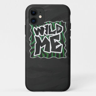 Coque iPhone 11 Wild Me vert et noir zèbre modèle