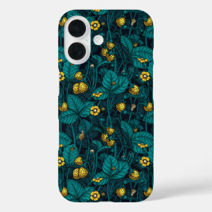 Coque Pour iPhone 16 Wild strawberries, yellow and blue