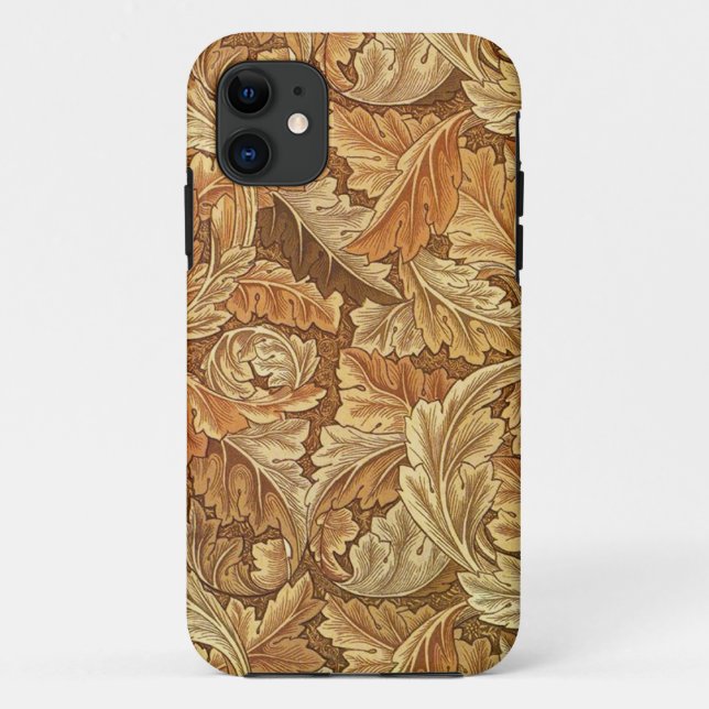 Coques Case-Mate iPhone William Morris Acanthus Brun Feuilles d'Automne (Dos)