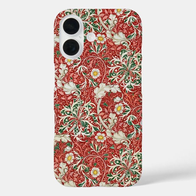 Coques Case-Mate iPhone William Morris Algue Antique Fleur Rouge Vert (Verso)