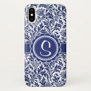Coque Case-Mate iPhone William Morris bleu et blanc élégant floral