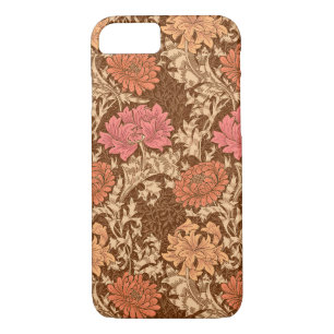 Coque Case-Mate Pour iPhone William Morris Chrysanthèmes, Brown et rouille