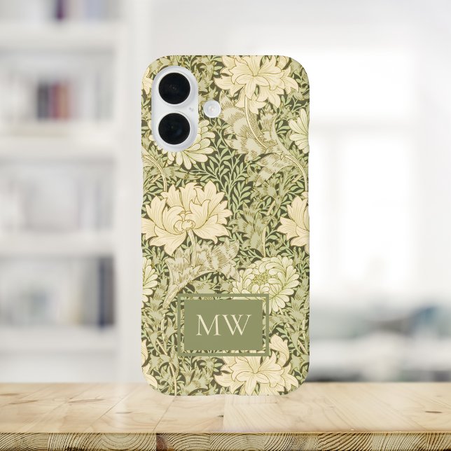 Coques Case-Mate iPhone William Morris Chrysanthemum personnalisé Monogram (Créateur téléchargé)