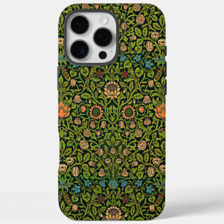 Coque iPhone 16 Pro Max William Morris - Columbine, vert foncé,