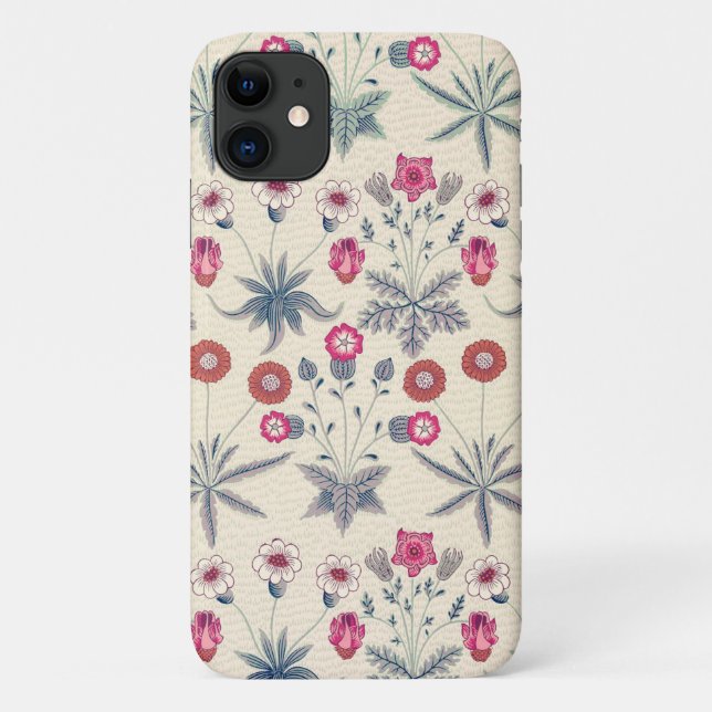 Coques Case-Mate iPhone William Morris Daisy Motif Floral Rouge Orange (Dos)