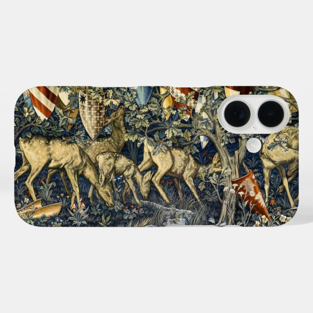 Coques Case-Mate iPhone William Morris Deer et Shields dans le royaume ver (Verso (horizontal))