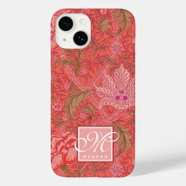 Coques Case-Mate iPhone William Morris - Élégant motif floral & monogramme (Verso)