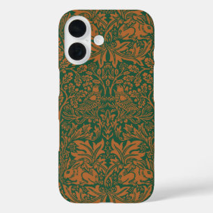 Coque Pour iPhone 16 William Morris Frère Lapin Ambre Noir Motif