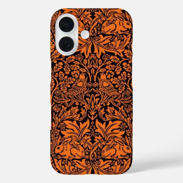 Coques Case-Mate iPhone William Morris Frère Lapin Motif Noir Rouille (Verso)