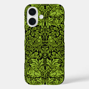 Coque Pour iPhone 16 William Morris Frère Lapin Vert Sauge Noir