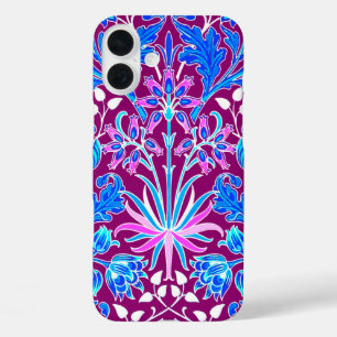 Coque Pour iPhone 16 Plus William Morris Hyacinth Imprimer, Aqua et Purple