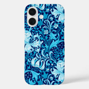 Coque Pour iPhone 16 William Morris Iris et Lily, Indigo Blue & White