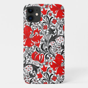 Case-Mate iPhone Case William Morris Iris et Lily, noir, blanc et rouge