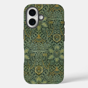 Coque Pour iPhone 16 William Morris Ispahan Vert sarcelle Floral Art