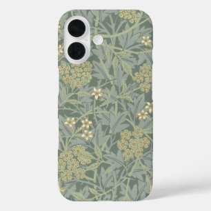Coque Pour iPhone 16 William Morris Jasmine Bleu Vert Art Botanique