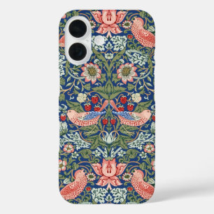 Coque Pour iPhone 16 William Morris Strawberry Thief Corail Marine