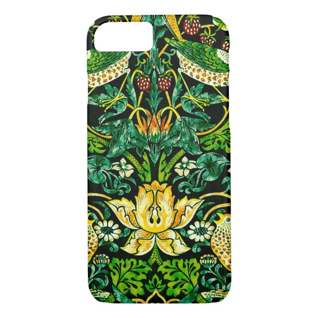 Coques Case-Mate iPhone William Morris Strawberry Thief Vert Et Orange (Dos)