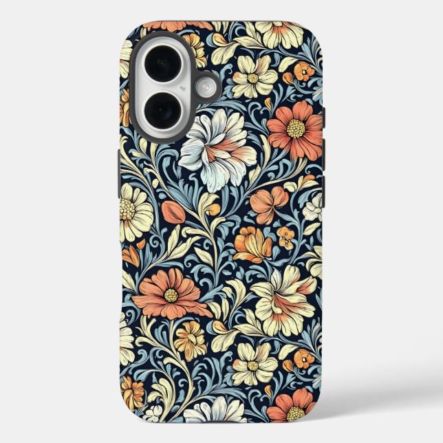 Coques Case-Mate iPhone William Morris style floral acanthus pattern (Verso)