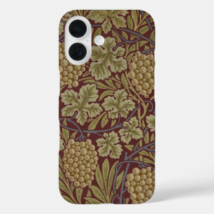 Coques iPhone 16 William Morris Vine Grappe Rouge Vert Art