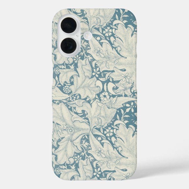 Coques Case-Mate iPhone William Morris Wallflower bleu damas floral (Verso)