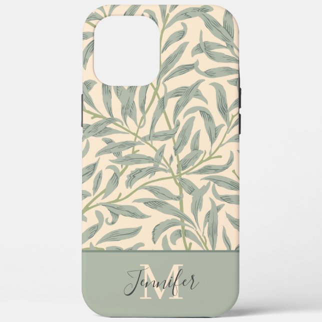 Coques Case-Mate iPhone William Morris Willow Bough Motif avec Monogramme (Verso)