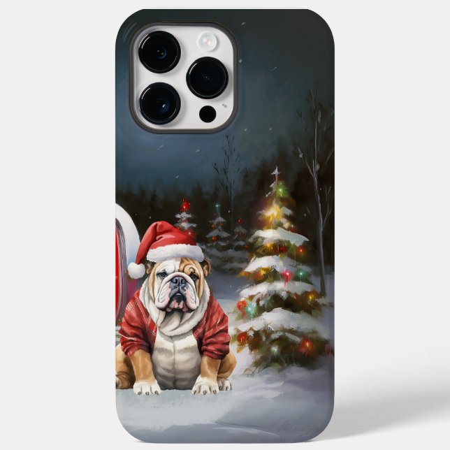 Coques Case-Mate iPhone Winter Bulldog Caravan Christmas Adventure (Verso)