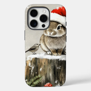 Coque iPhone 16 Pro Winter Père Noël Bunny Wonderland