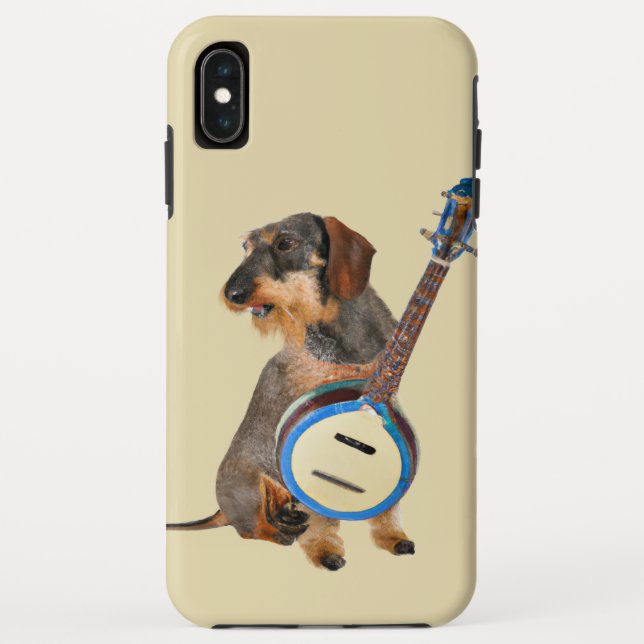 Coques Case-Mate iPhone Wirehair Dachshund Jouer Banjo (Dos)