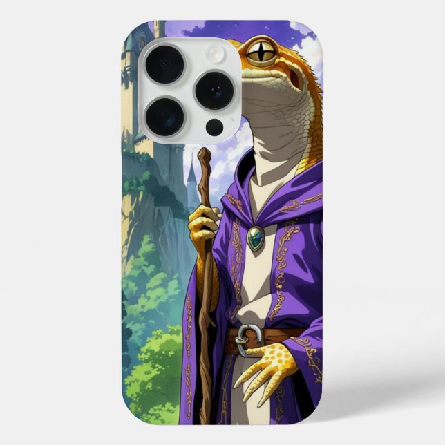 Coques Case-Mate iPhone "Wizard Gecko – Retro Anime Medieval Magic (Verso)