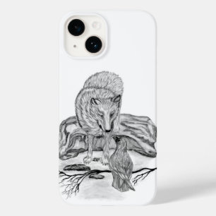 Coque Case-Mate iPhone Wolf and Raven black and white design