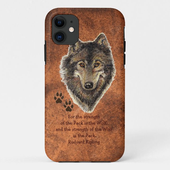 Coques Case-Mate iPhone Wolf aquarelle d'origine, suit la force de famille (Dos)