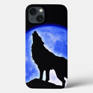Etui iPhone 13 Wolf Howling à Moon