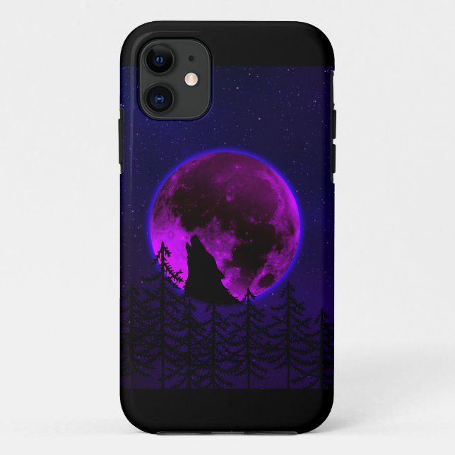 COQUES Case-Mate iPhone WOLF HOWLING LUNE MAGENTA (Dos)