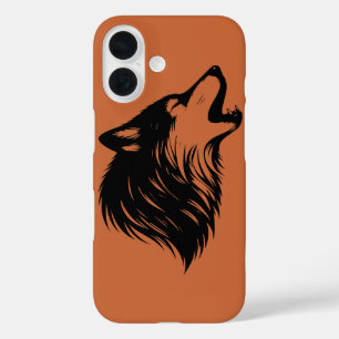 Coque Pour iPhone 16 Wolf Howling Silhouette