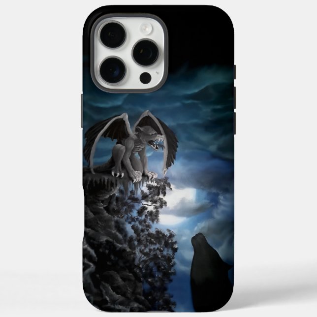 Coques Case-Mate iPhone Wolf Moon - Wolf avec Golem (Verso)