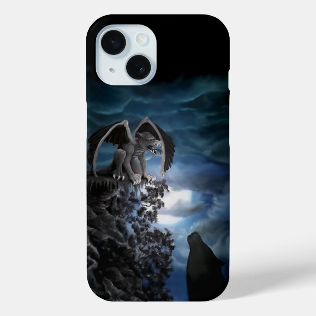 Coques Case-Mate iPhone Wolf Moon - Wolf avec Golem (Verso)