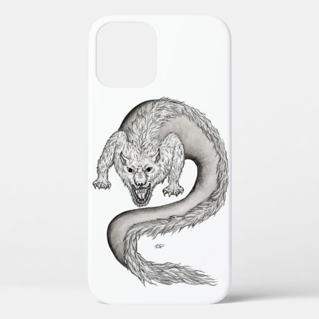 Coques Case-Mate iPhone Wolfdragon design noir et blanc (Verso)