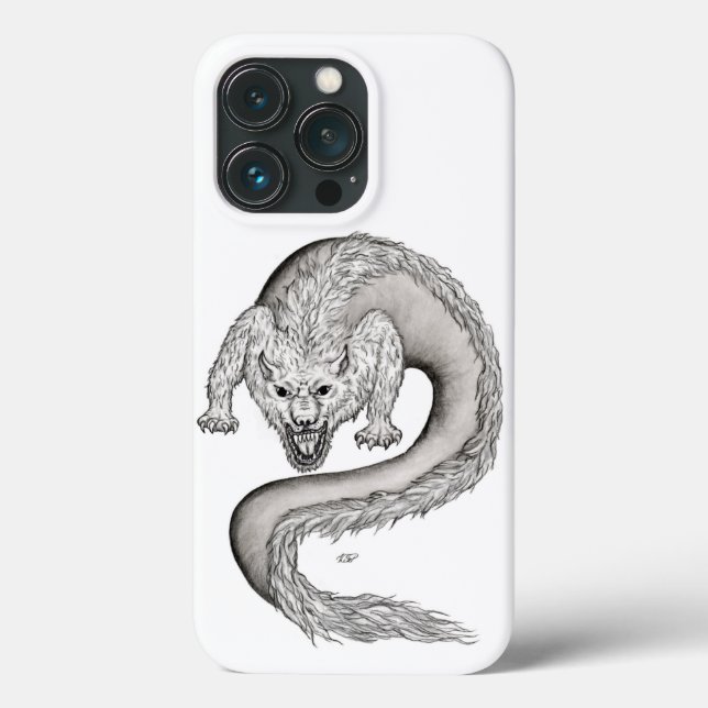 Coques Case-Mate iPhone Wolfdragon design noir et blanc (Verso)