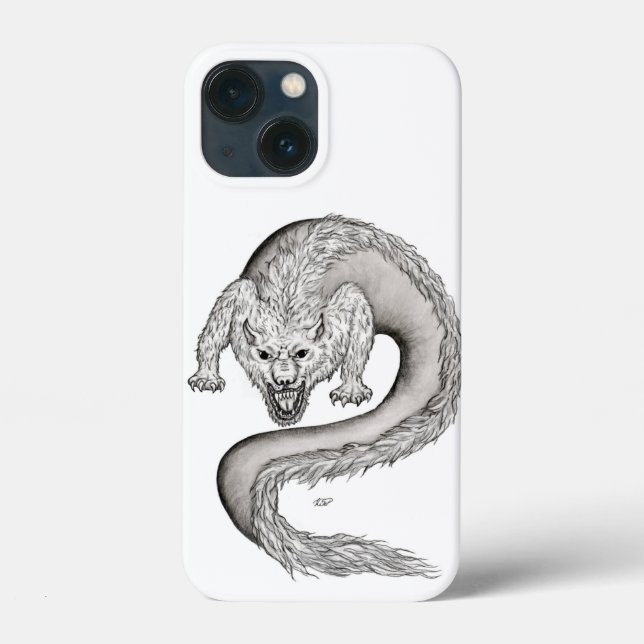 Coques Case-Mate iPhone Wolfdragon design noir et blanc (Verso)