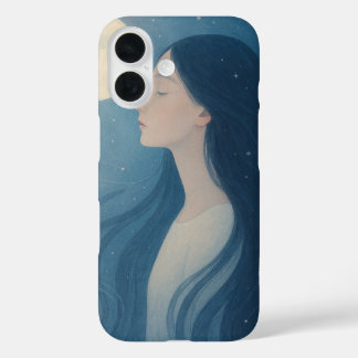 Coque Pour iPhone 16 Woman with Black hair Phone Case | Minimalist Femi
